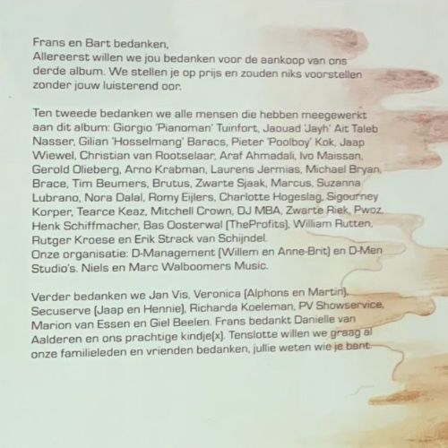 CD 'Verder' - Lange Frans & Baas B (album)